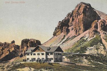 Historisches Bild der Drei Zinnen Hütte