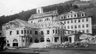 Historisches Bild von Sexten nach dem Ersten Weltkrieg, zu Beginn des Wiederaufbaus